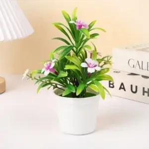 Purple Artificial Flower Pot