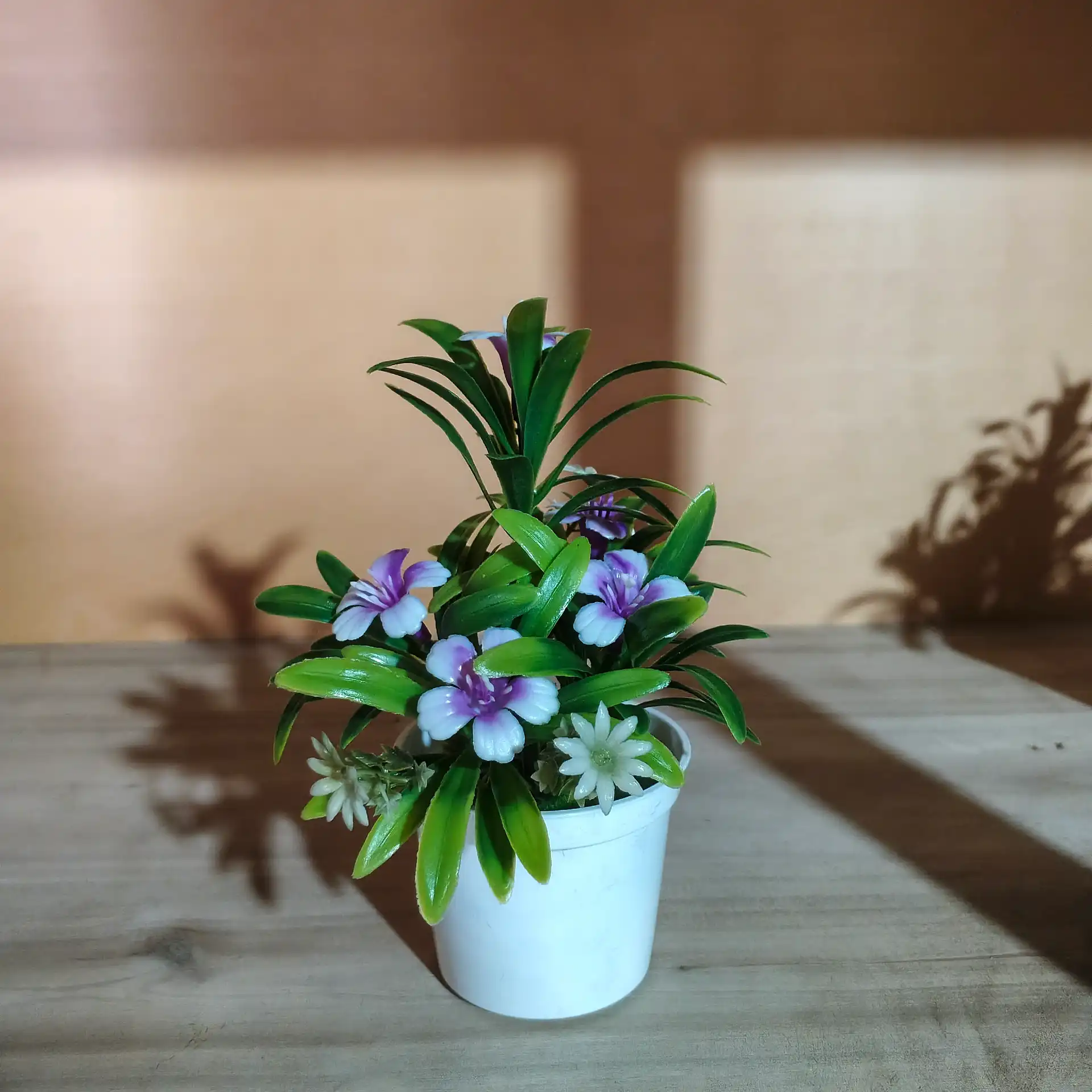 Purple Artificial Flower Pot